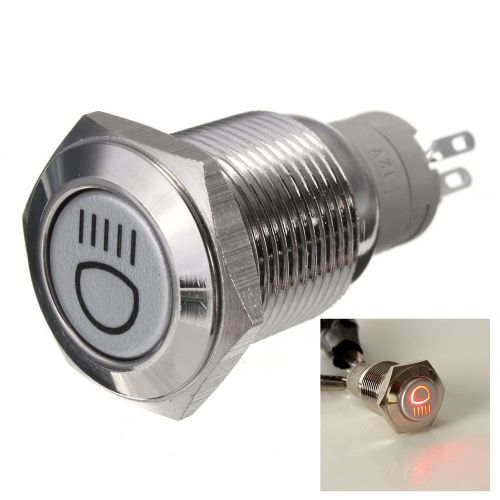 12v led self lock stainless steel waterproof flat push button switch w/ symbol for sale