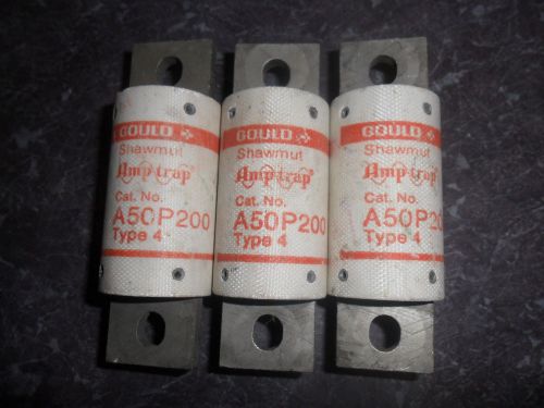 Nice Lot Gould Shawmut A50P 200  A50P200 Amp Fuses Buss Bussmann FWH 200 Type 4