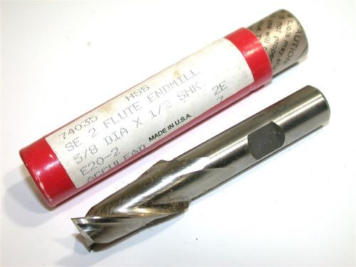 NEW BRUBAKER 5/8&#034; HSS END MILL 74035