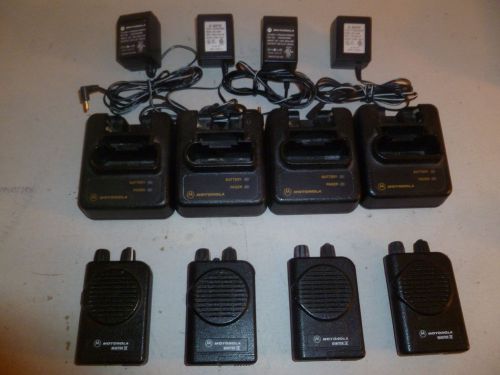 FOUR Motorola Minitor IV 450-457 MHz UHF Stored Voice Fire EMS Pager w Chargers