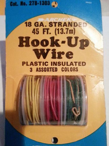 ARCHER 18 GA, STRANDED 45FT. HOOK-UP WIRE 3 ASSORT COLORS--SHIPS IN 1 DAY