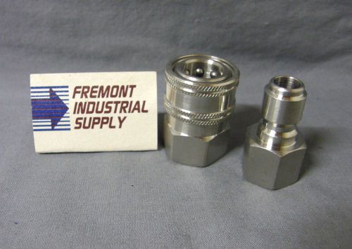 Sst-2 sst-n2 straight thru hydraulic quick coupling set 316 stainless 1/4&#034; npt for sale