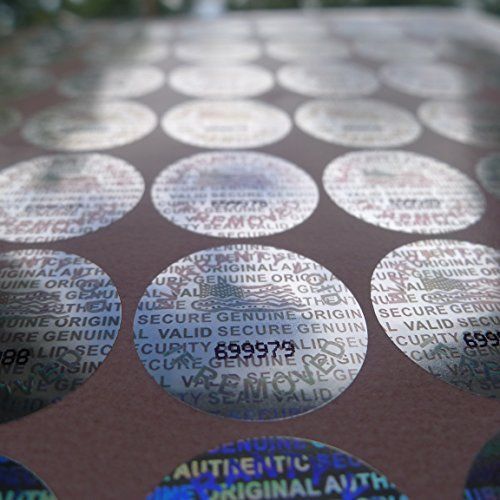 100 silver hologram sequentially numbered tamper evident security label stickers for sale
