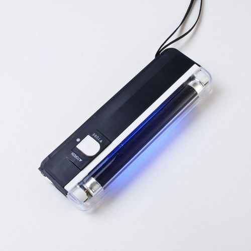 New 2 in 1 Mini Portable Handheld UV Light Torch Lamp Money Detector Black