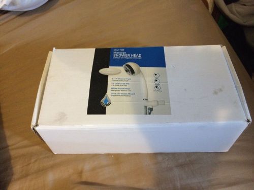 PREMIER MASSAGE SHOWER HEAD 7906 WHITE METAL PLATED NEW IN BOX