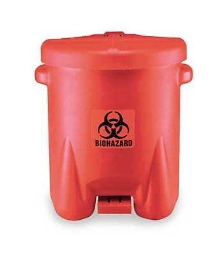 Eagle 947BIO Biohazardous Waste Polyethylene Safety Can with Foot Lever, 14 Gall
