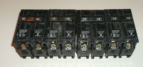 Lot of 4 Siemens Circuit Breakers Total of 3 Q215 15A 2 Poles &amp; 1 Q240 40A