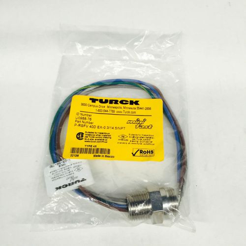 Turck p-rsfv-40d-ex-0.3/14.5/npt minifast male 4p receptacle (new) for sale