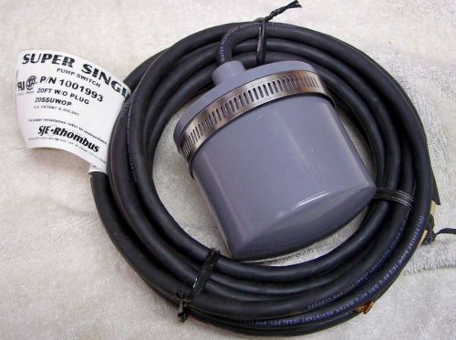 Sje rhombus super single pump switch  20ssuwop  p/n 1001993 w/o plug for sale