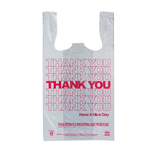 1/6 Thank You Bags, 11.5&#034; x 6.5&#034; x 21&#034;, 12 Mic, Package of 1,000