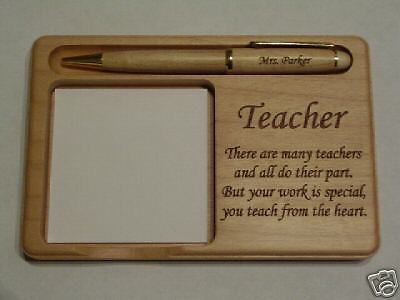 Engraved teacher memo and pen holder gift with free pen for sale