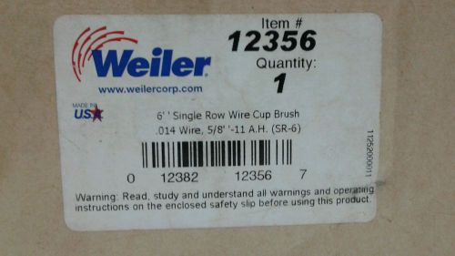 Weiler 12356 6&#034; Single Row Wire Cup Brush, .014, 5/8&#034;-11 A.H.