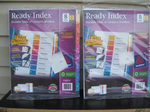 6 Sets Genuine Avery Ready Index Durable Table of Contents Dividers 1-8 11071