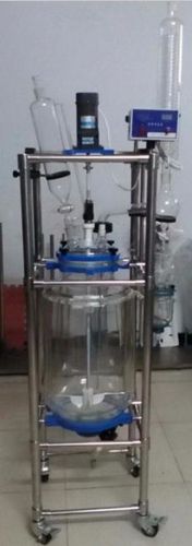 10l explosion proof motor jacket chemical reactor, glass reaction vessel for sale
