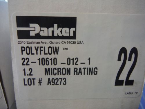 Parker polyflow 22-10610-012-1 filter cartridge 1.2 micron rating lot of 6 units for sale