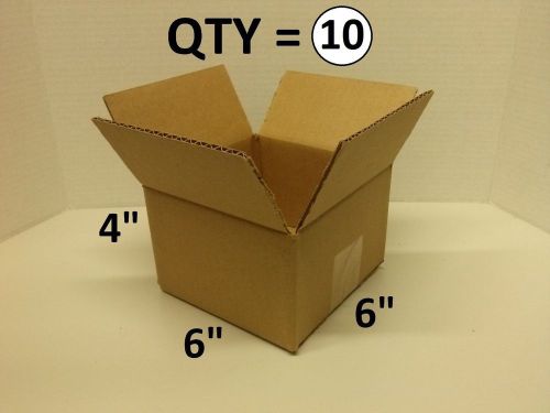 Lot of 10 brand new 6x6x4 cardboard corrugated shipping boxes 4x6x6 - 32 ect for sale
