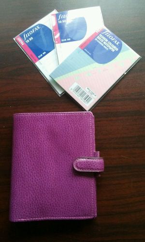 Filofax Italian Leather Purple Croco Pocket Planner/Organizer To Do &amp; Ruled Pack