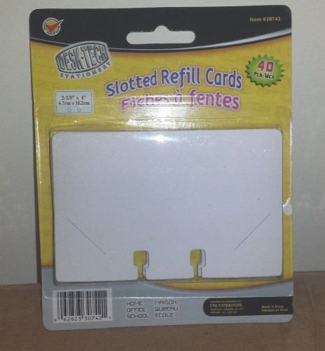 Rotary File Refill Cards 2 5/8&#034; x 4&#034; Pack of 40  cards fits rolodex style holder
