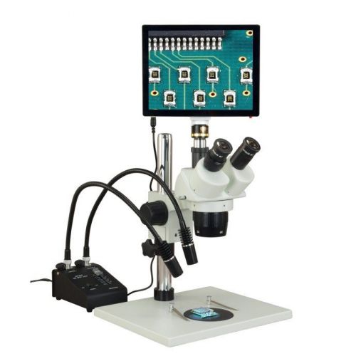 Trinocular 10x-20x-40x-80x 5mp touchscreen stereo microscope+6w gooseneck light for sale