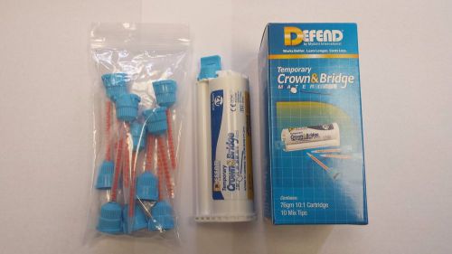 Temporary Crown and Bridge Material-76g Cartridge+10 mixing tips-Shade A2-DEFEND