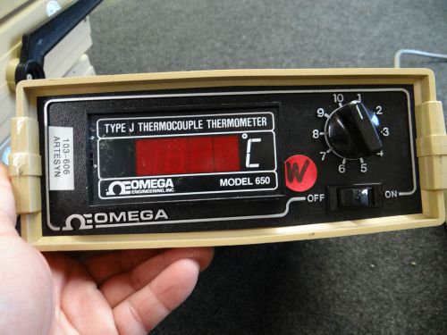 Omega Model 650 Benchtop Type J Thermocouiple Thermometer Celcuis