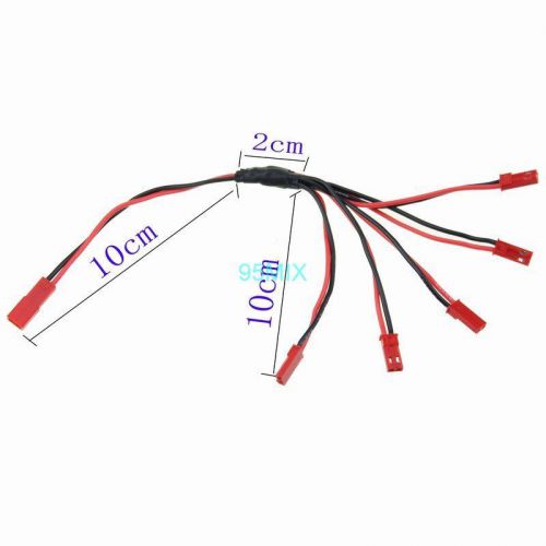 2pcs JST Y Connector Plug 1 Male to 6 Female Power Cable Wire for RC Battery