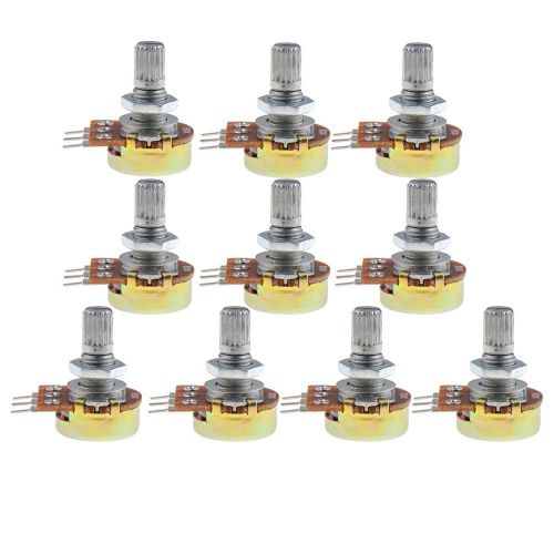 10pcs wh148 type b10k ohm linear taper rotary potentiometer panel pot 3 pin tmpg for sale