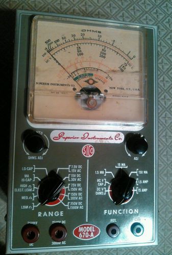 Vintage 1950s multimeter by Superior Instruments Co. Model 670-A
