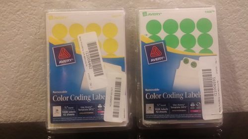 Avery 05468 Removable Labels, 3/4&#034; Round, 1008/PK, Green Neon
