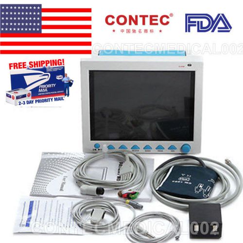 FDA Promotion CONTEC CMS8000, ECG/EKG NIBP SPO2 PR RESP TEMP PR, US Seller