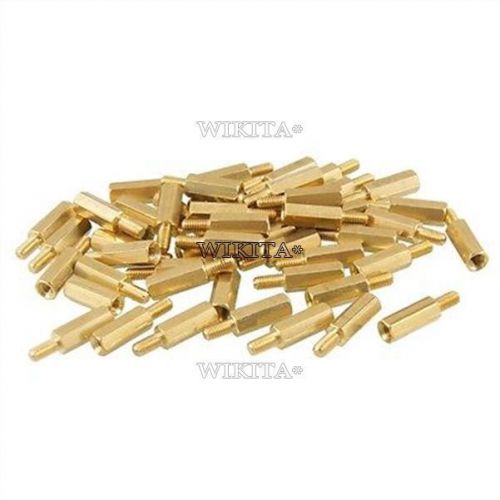 50pcs new brass hex stand-off pillars male to female 6mm + 20mm m3 good quality