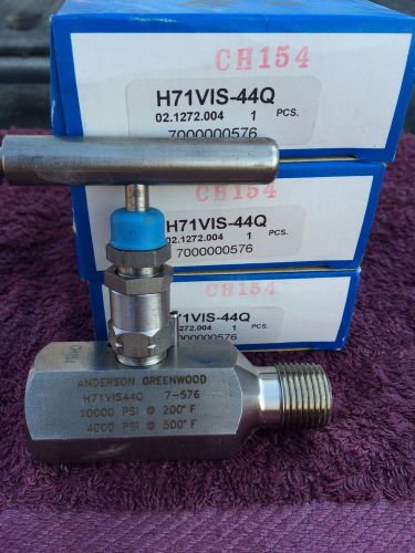 3 NEW ANDERSON GREENWOOD 1/2&#034; STAINLESS STEEL NEEDLE VALVE 10,000 PSI