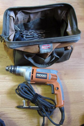 Rigid R7111 Heavy Duty 1/2&#034; Electric Variable Speed Drill USED w/ bag &amp; bits