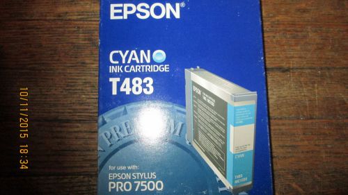 New Genuine Epson T483 Cyan Ink Cartridge Fits Stylus Pro 7500 2013 Exp RetlPak