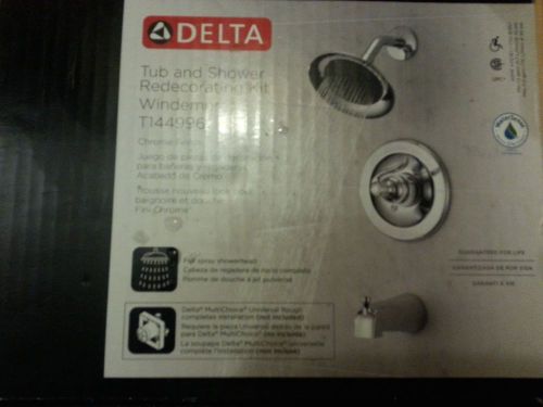 Delta Windemere T144996 Tub and Shower Redecorating Kit, New Chrome