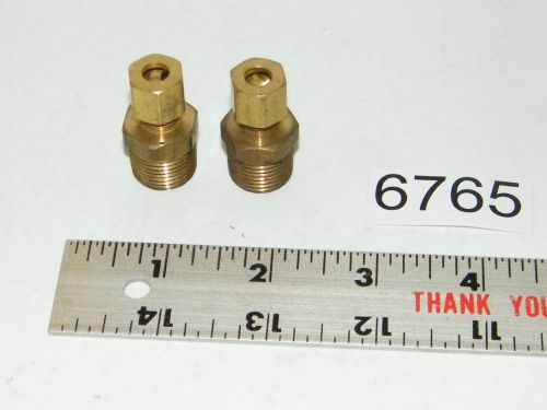 2 brass 1/4 od compression tube x 3/8 male npt fitting union for sale