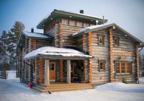 Scandinavian Log Homes for Sale - Silver-Grey Log Home B70