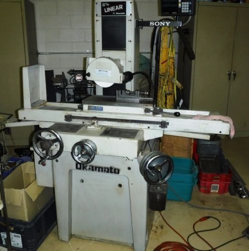 6&#034; x 18&#034; okamoto linear 6-18 manual hand feed surface grinder w/ sony dro for sale