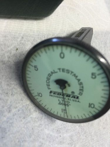 Federal Testmaster indicator with ht.gauge holding bar. .0005&#034; .015&#034; range LT-10
