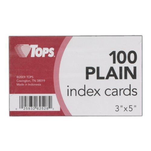 Tops TOPS Index Cards, 3 x 5-Inches, Plain, White, 100 Cards/Pack, Box of 30