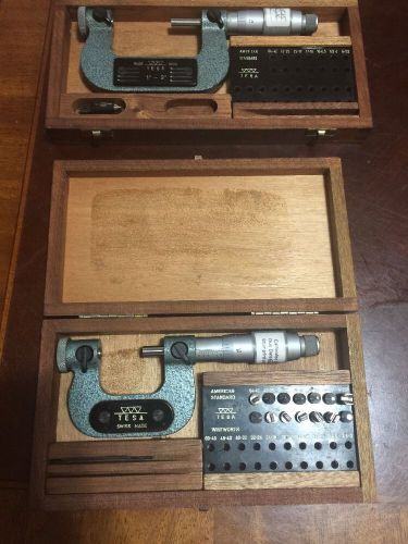 Tesa Brown And Sharpe 0-1 1-2 Thread Pitch Micrometer Mic Swiss Made
