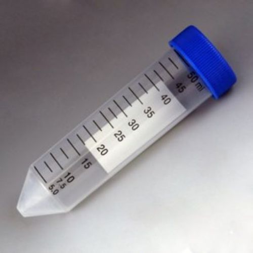 Globe Scientific 6289 Polypropylene Centrifuge Tube with Attached Blue Flat Top