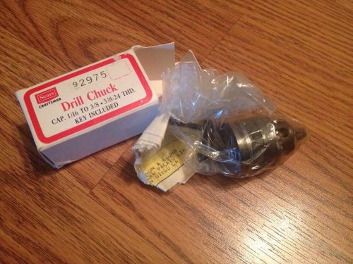 Vintage Sears Craftsman #2975 Drill Chuck Cap. 1/16 to 3/8 With Box &amp; Key