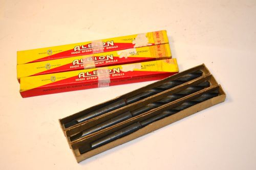 3 NOS ALBION England No. 1 MT Morse Taper Shank HSS 21/64&#034; Twist DRILL Bits