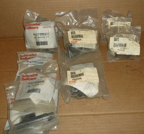 Schrader bellows lot of body connector and wall mount kits for air systems for sale