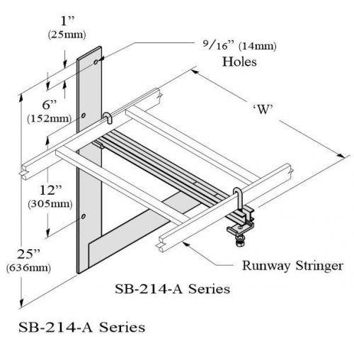 2 Cooper B-Line Runway Wall Support Brackets SB-214-A-24-K Yellow Zinc NEW