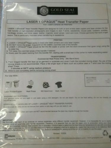 Laser 1 opaque heat transfer paper