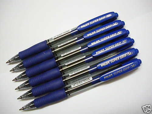 36 PCS PILOT SUPER GRIP 1.0mm medium ball point pen super smooth Blue(Japan)