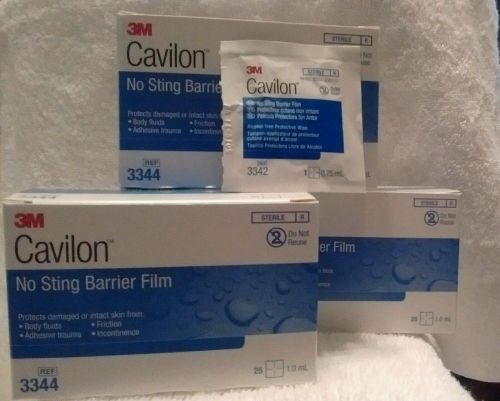 3M CAVILON-NO STING BARRIER WIPES.TOTAL OF 75 WIPES. 3boxes of 25. Sterile