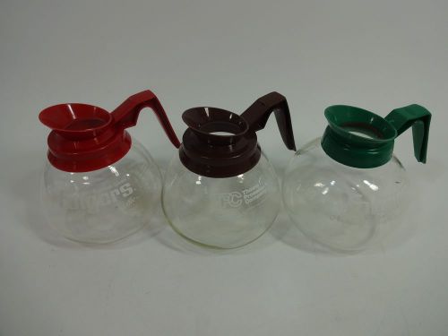 3 Coffee Decanters - FOLGERS  Coffee Pot Carafe Decanter  Glass  USED